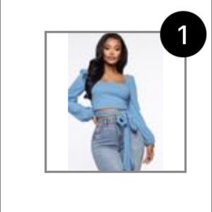 Blue top from fashion nova brand new sz medium